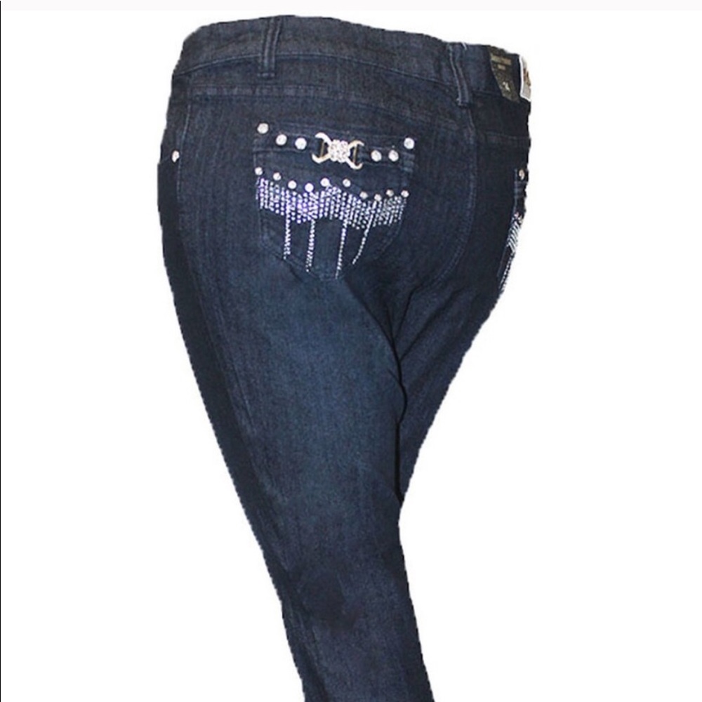 Embellished Dark Blue Women's Jeans